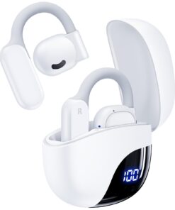 AI Translation Earbuds Real Time 163 Languages 80H Playtime Translator Ear Buds Audifonos Traductores Inglés Español Wireless Earphones Bluetooth Headphones for Travel Business Meeting Learning White