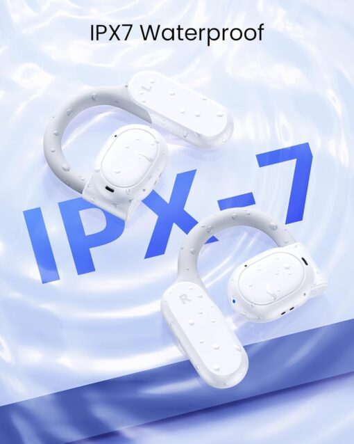 AI Translation Earbuds Real Time 163 Languages 80H Playtime Translator Ear Buds Audifonos Traductores Inglés Español Wireless Earphones Bluetooth Headphones for Travel Business Meeting Learning White - Image 3