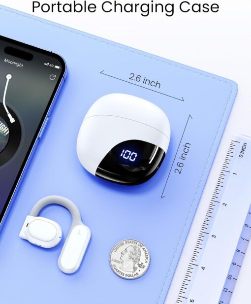AI Translation Earbuds Real Time 163 Languages 80H Playtime Translator Ear Buds Audifonos Traductores Inglés Español Wireless Earphones Bluetooth Headphones for Travel Business Meeting Learning White - Image 2